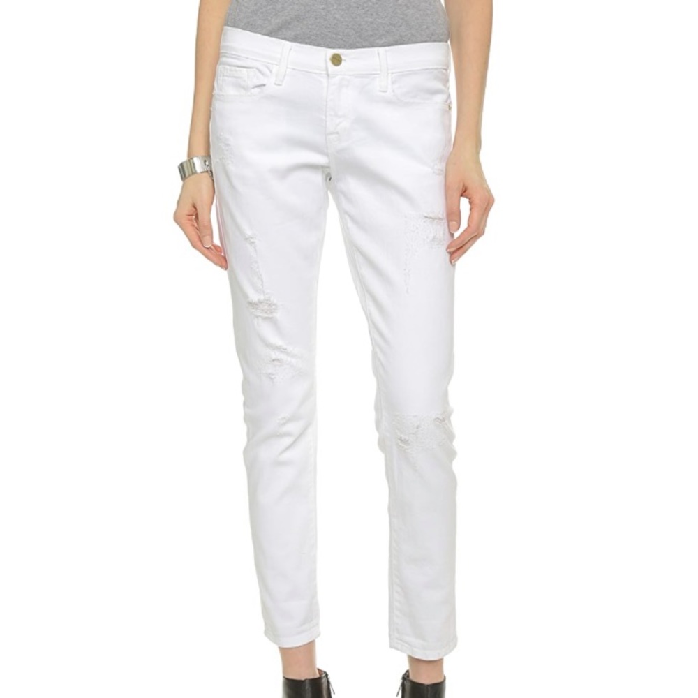 FRAME Le Garcon Rip Blanc Jeans